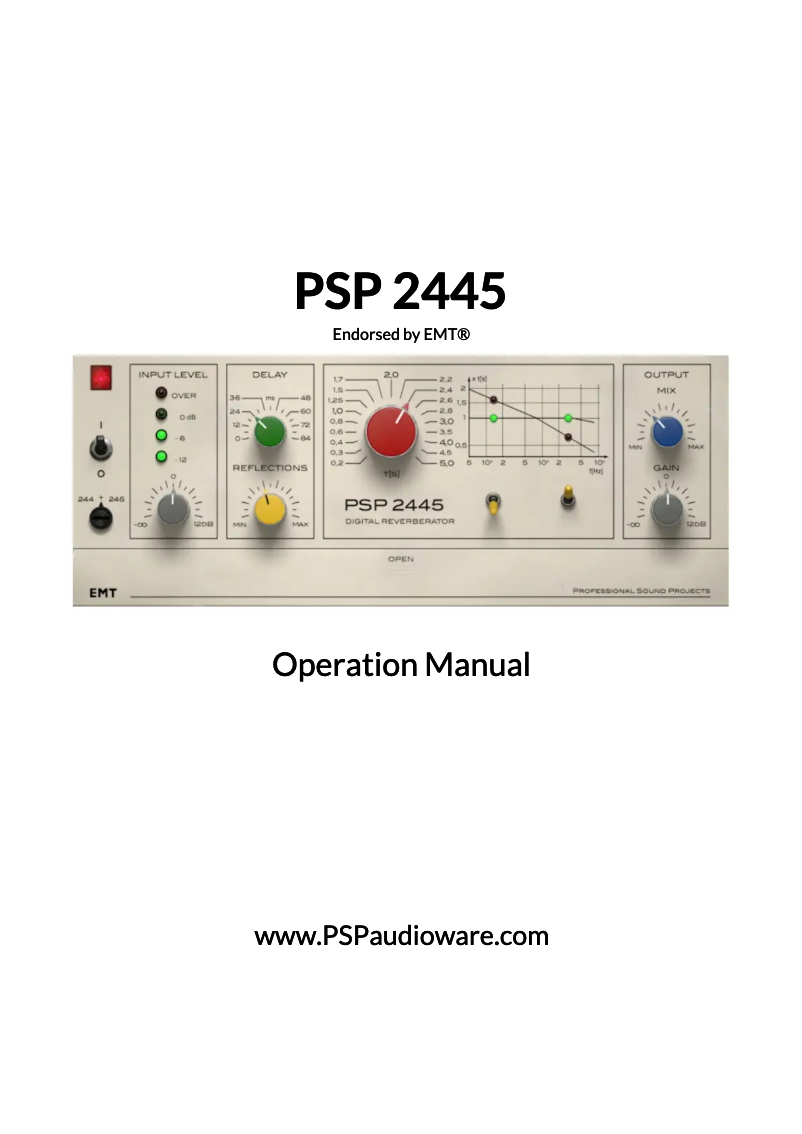 Page 1 de la notice Manuel utilisateur PSP Audioware 2445 EMT Reverb Processor