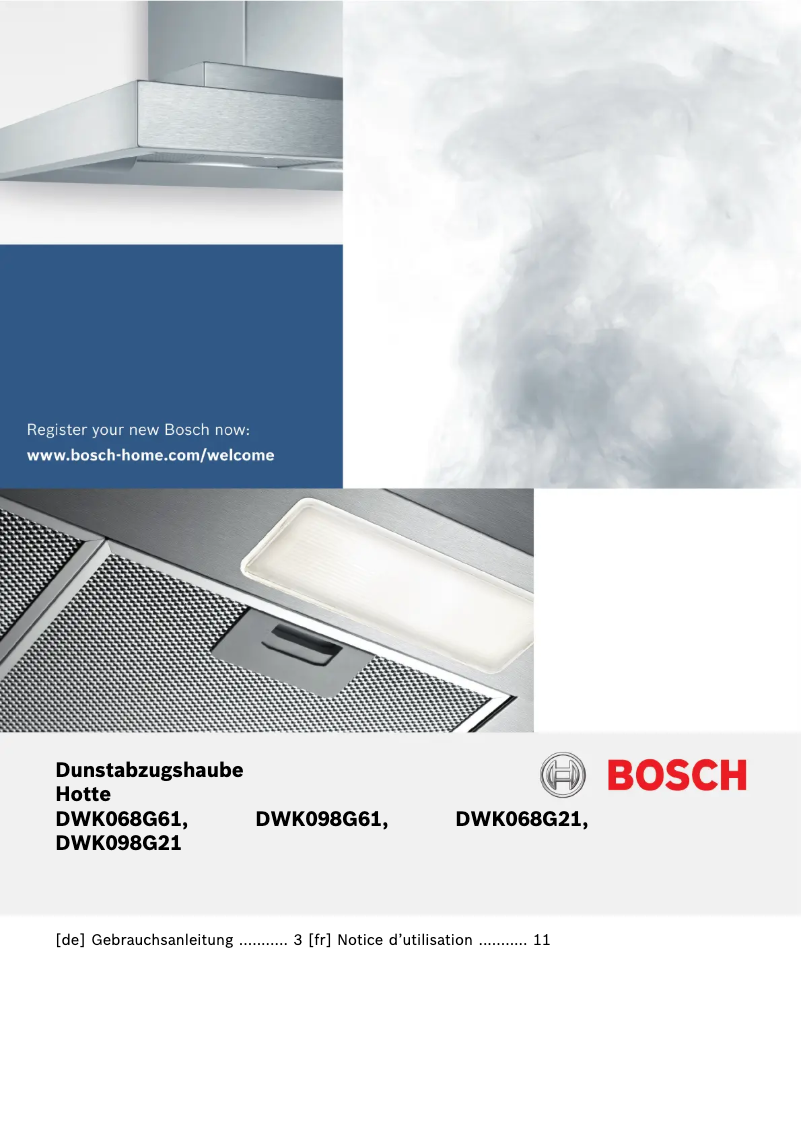 Page 1 de la notice Manuel utilisateur Bosch DWK068G61