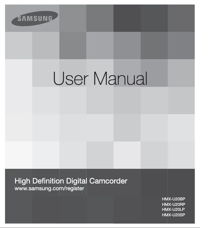Page 1 de la notice Manuel utilisateur Samsung HMX-U20RP