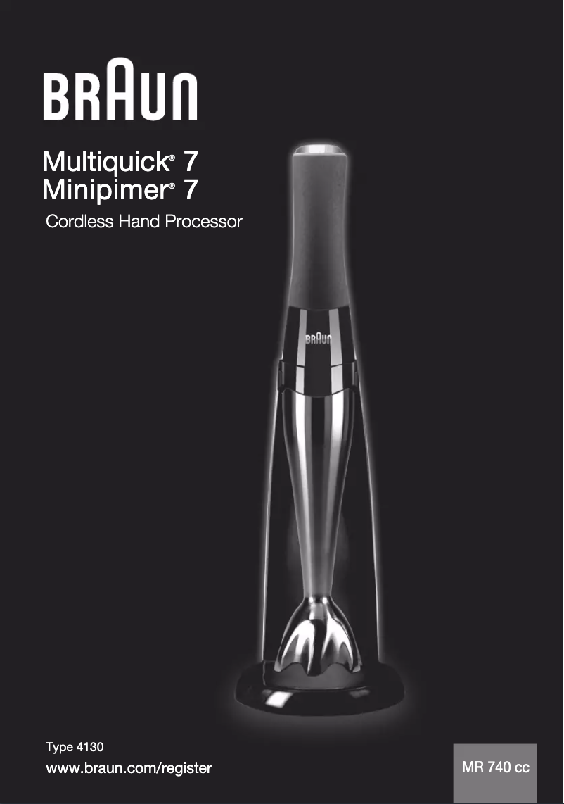 Page 1 de la notice Manuel utilisateur Braun Multiquick 7 MR 740cc