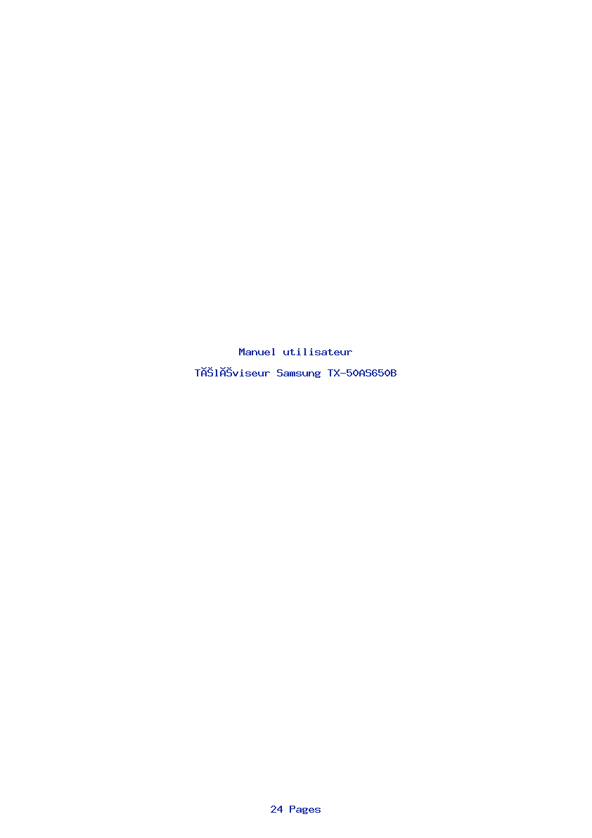Page 1 de la notice Manuel utilisateur Samsung TX-50AS650B