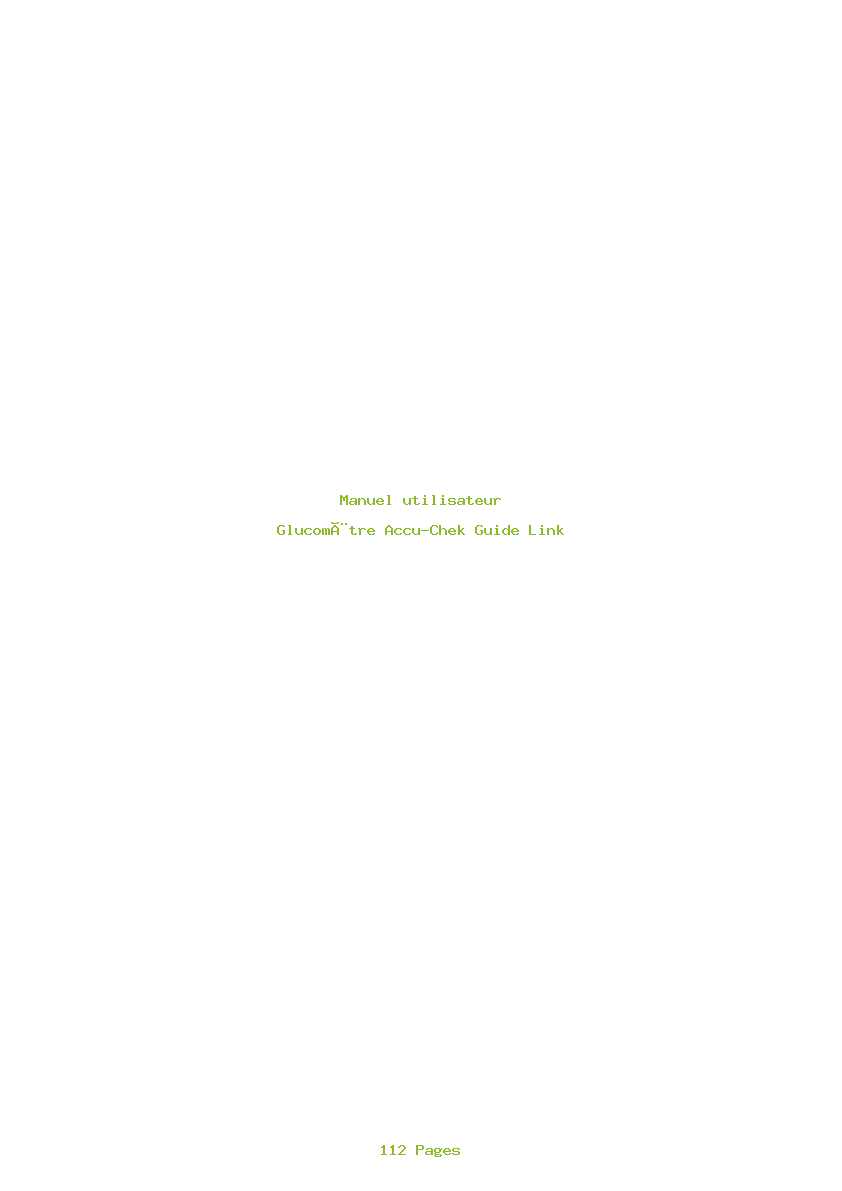 Page 1 de la notice Manuel utilisateur Accu-Chek Guide Link
