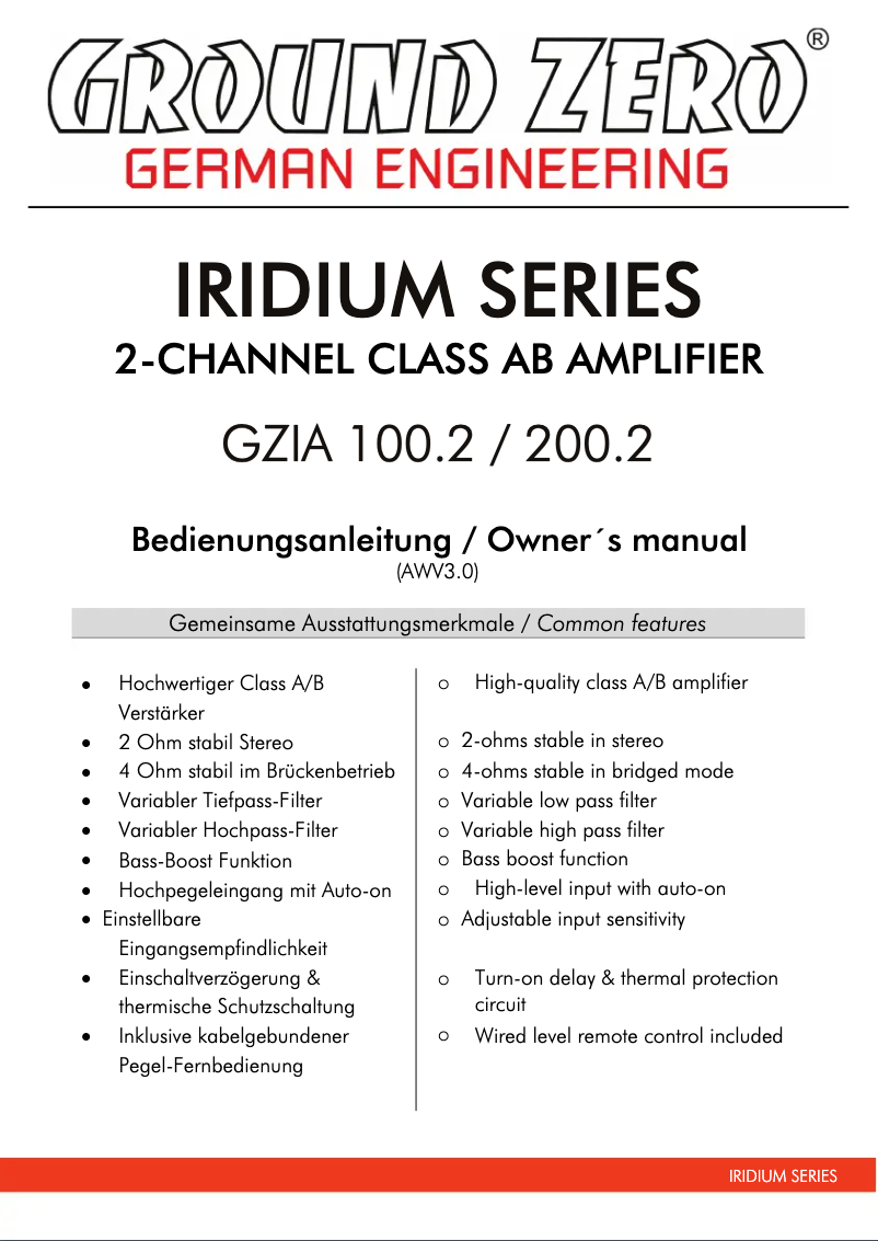 Página 1 del manual Manual de usuario Ground Zero GZIA 200.2