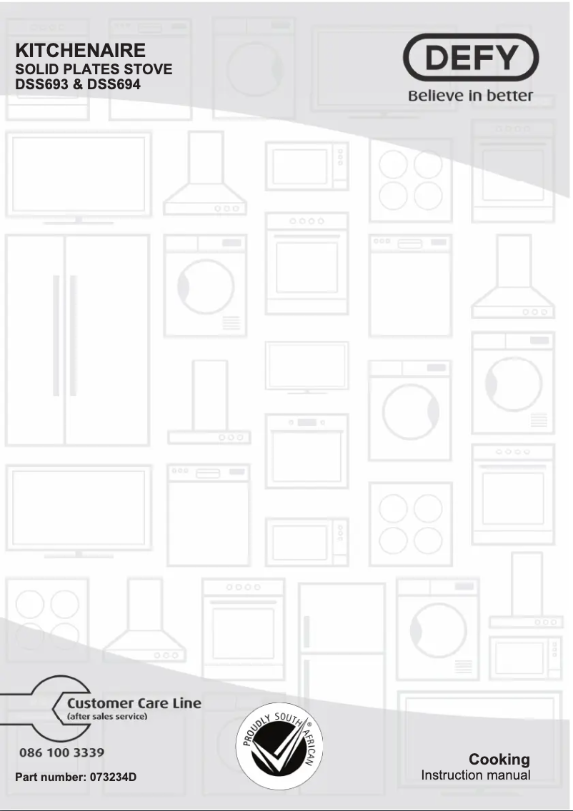 Page 1 de la notice Manuel utilisateur Defy DSS694