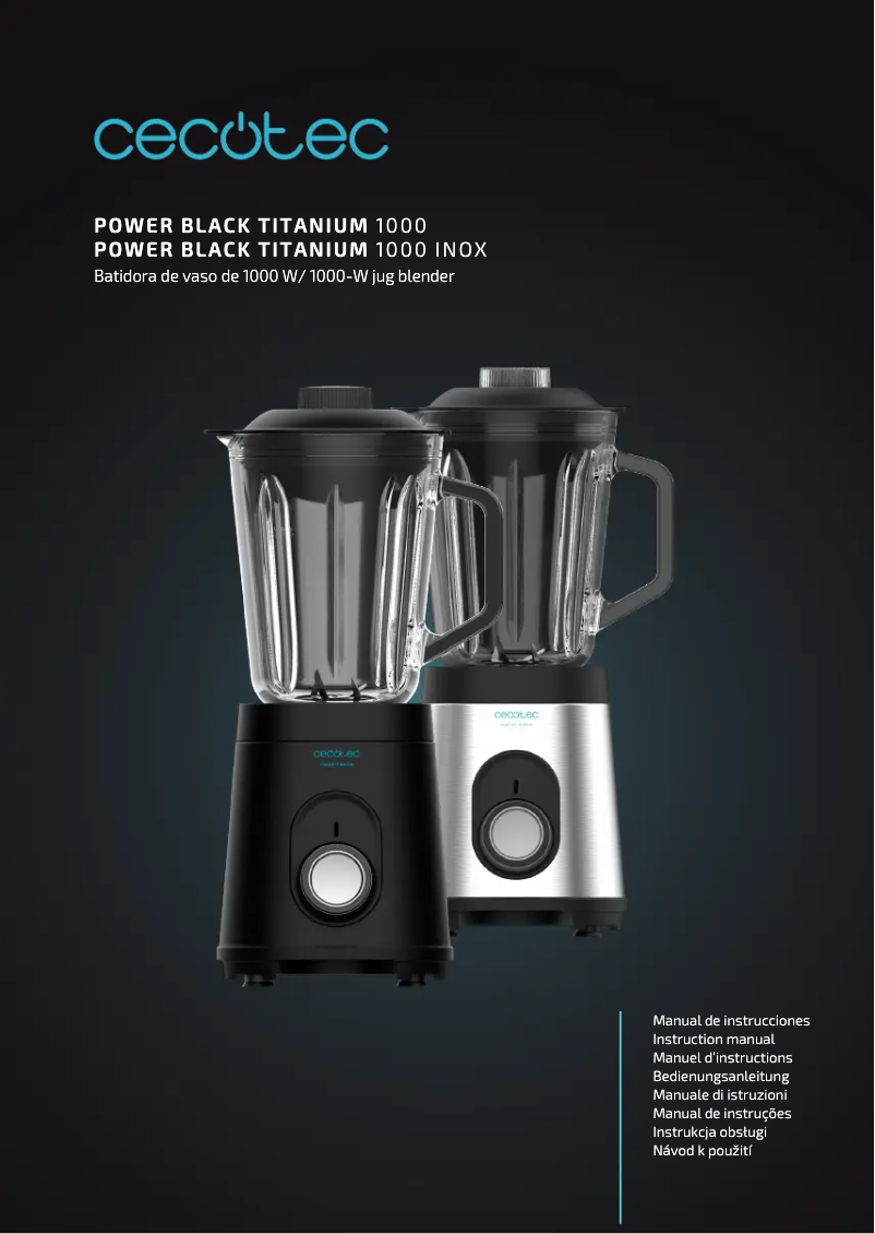 Page 1 de la notice Manuel utilisateur Cecotec Power Titanium 1000 Inox