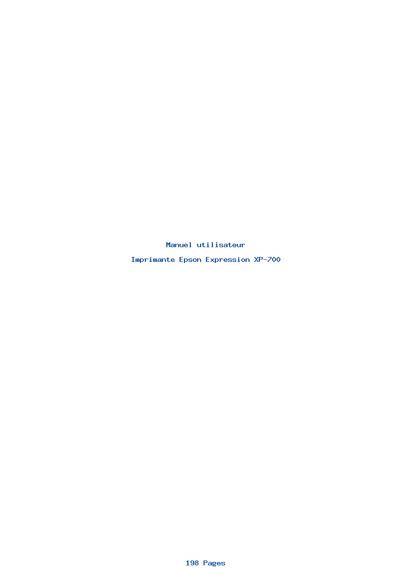 Page 1 de la notice Manuel utilisateur Epson Expression XP-700