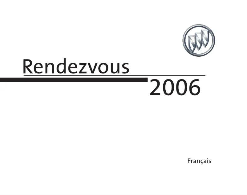 Page 1 de la notice Manuel utilisateur Buick Rendezvous (2006)