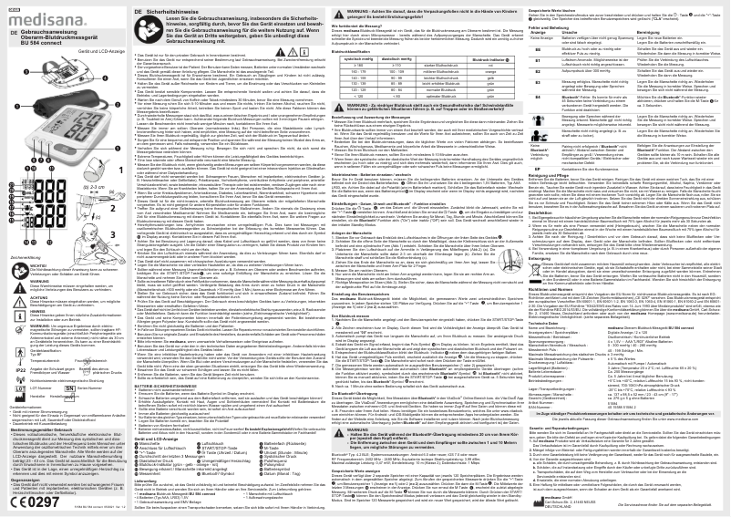 Page 1 de la notice Manuel utilisateur Medisana BU 584 Connect