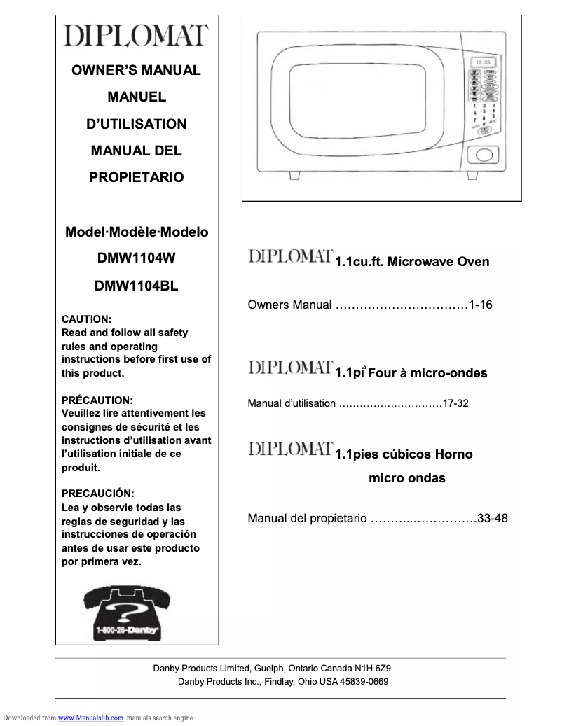 Página 1 del manual Manual de usuario Diplomat DMW1104BL