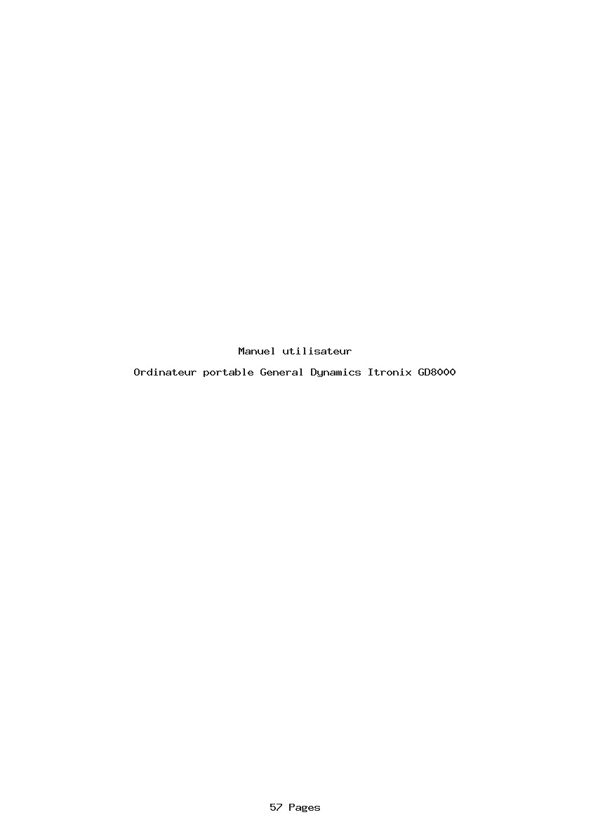 Page 1 de la notice Manuel utilisateur General Dynamics Itronix GD8000