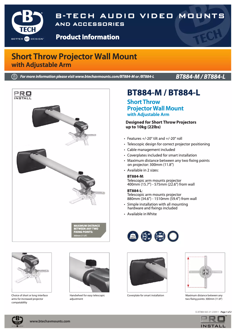 Page 1 of the manual User Manual B-Tech BT884-L