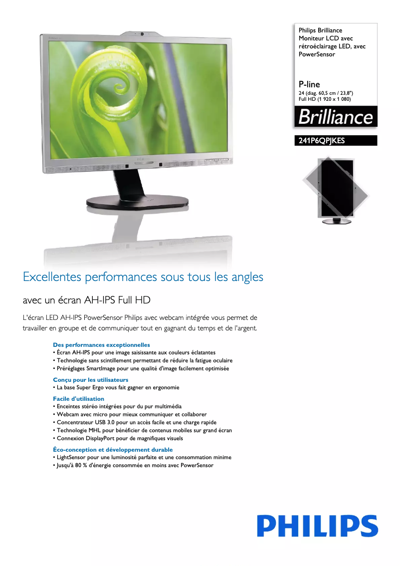 Página 1 del manual Ficha técnica Philips 241P6QPJKES