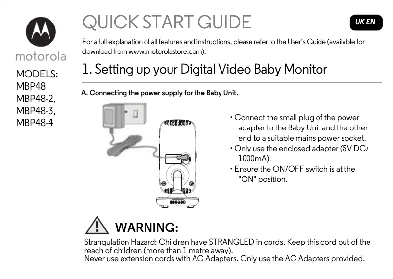 Page 1 de la notice Manuel utilisateur Motorola MBP-140