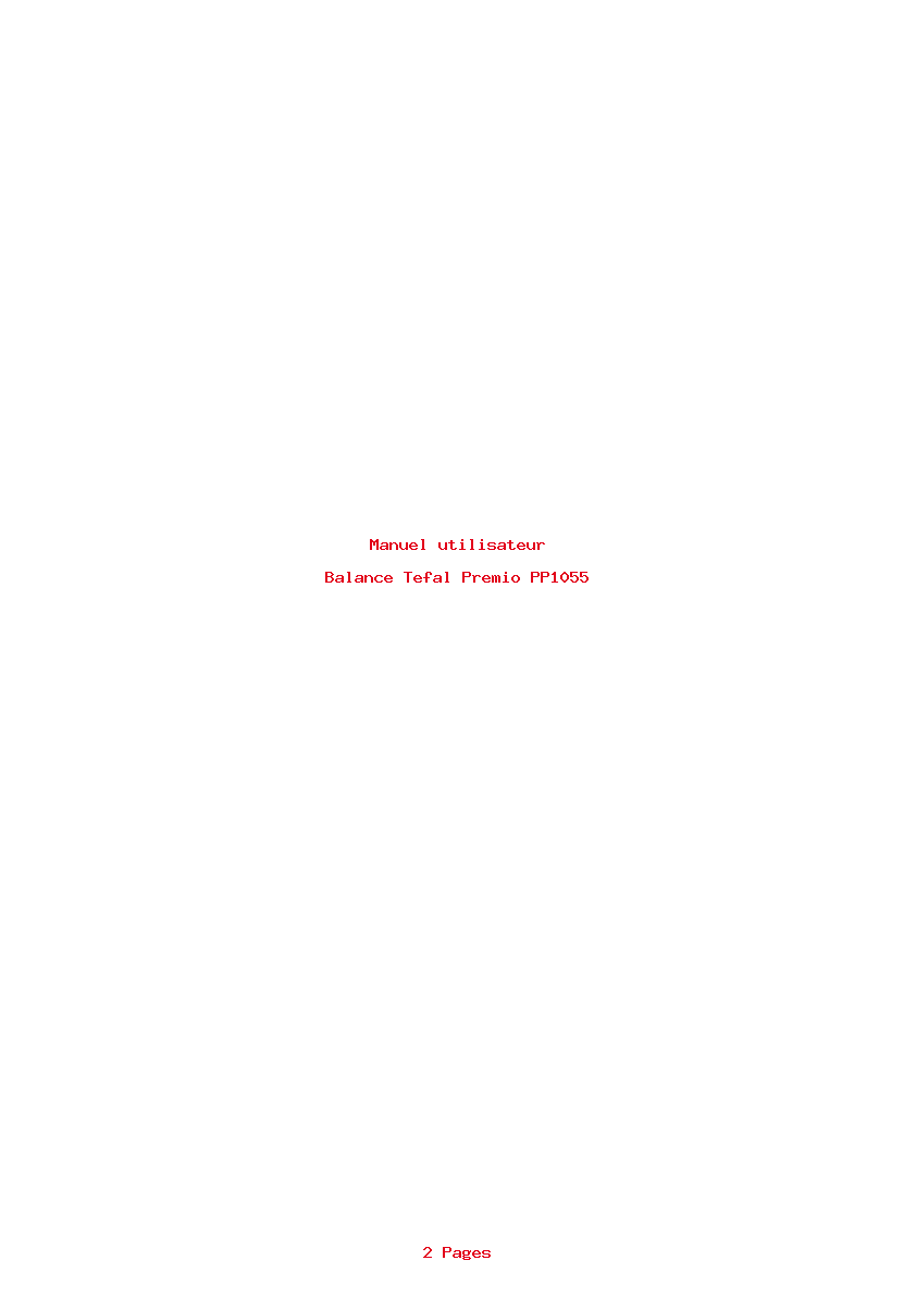 Page 1 de la notice Manuel utilisateur Tefal Premio PP1055