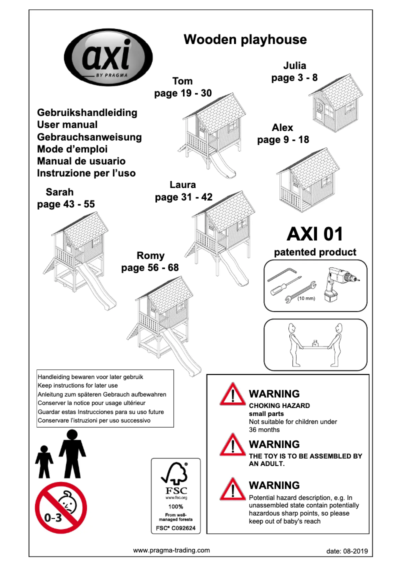 Page 1 de la notice Manuel utilisateur AXI Tom