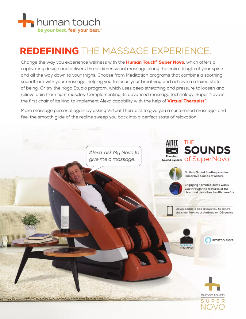 Page 1 de la notice Brochure Human Touch Super Novo