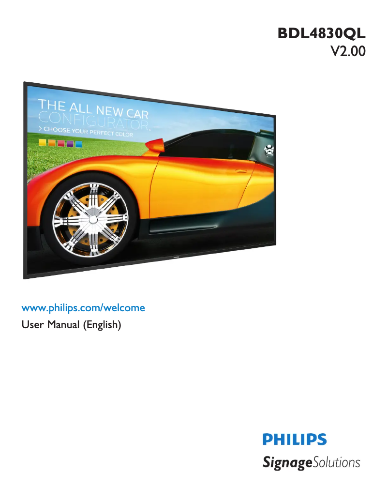 Page n°1 - Manuel utilisateur Philips BDL4830QL