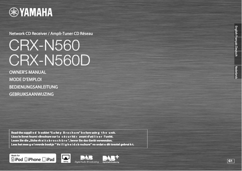 Page 1 de la notice Manuel utilisateur Yamaha CRX-N560D