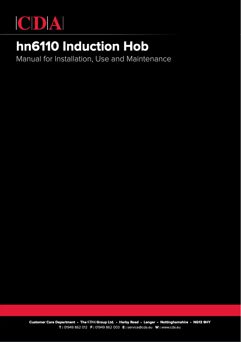 Page 1 of the manual User Manual CDA HN6110