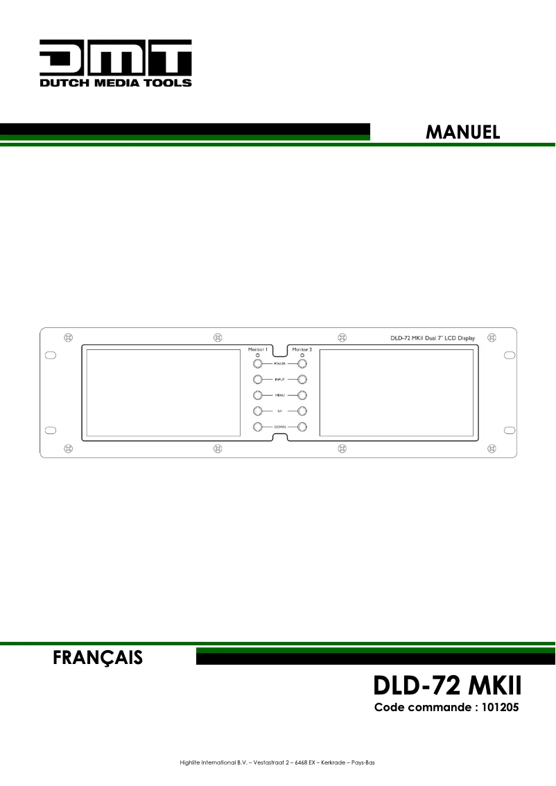 Page 1 de la notice Manuel utilisateur DMT DLD-72 MKII
