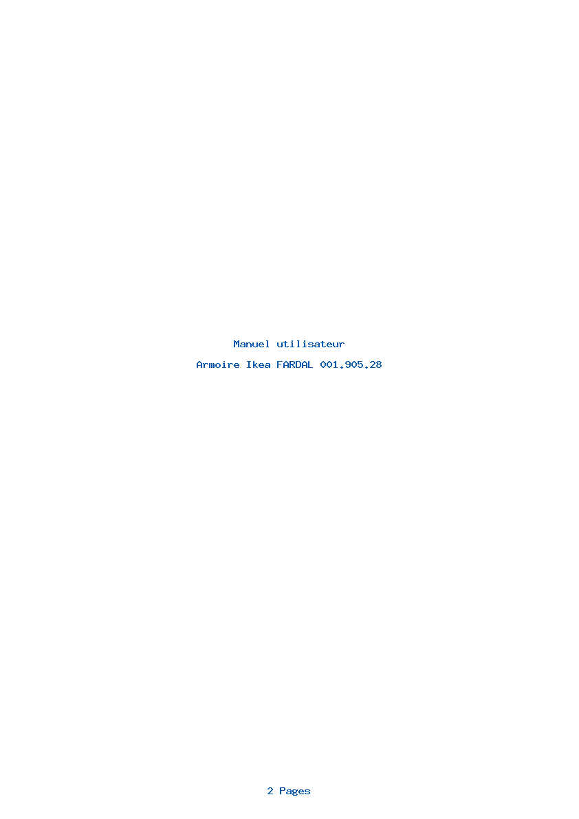 Page 1 de la notice Manuel utilisateur Ikea FARDAL 001.905.28