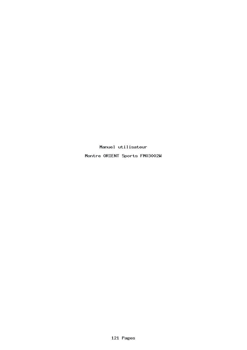 Page 1 de la notice Manuel utilisateur ORIENT Sports FM03002W