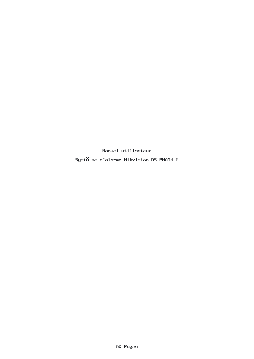 Page 1 de la notice Manuel utilisateur Hikvision DS-PHA64-M