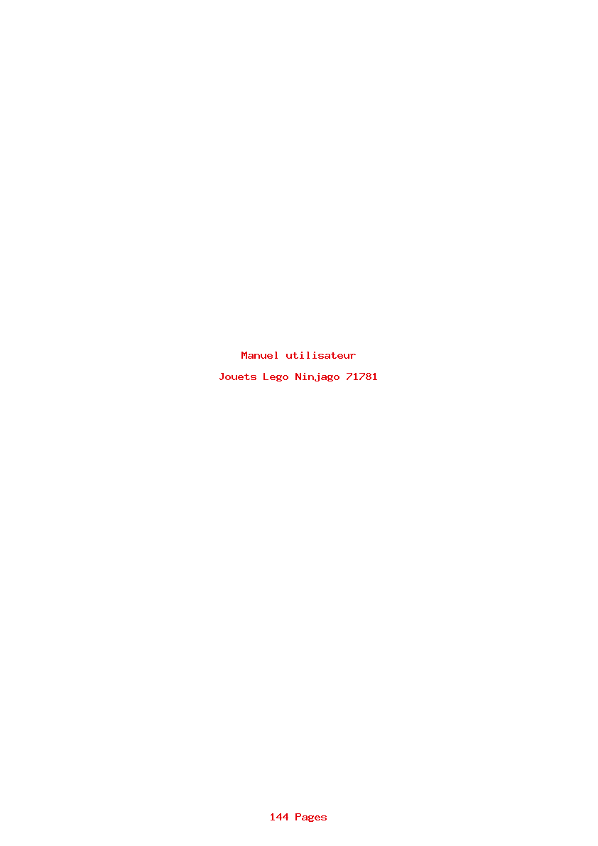 Page 1 de la notice Manuel utilisateur Lego Ninjago 71781