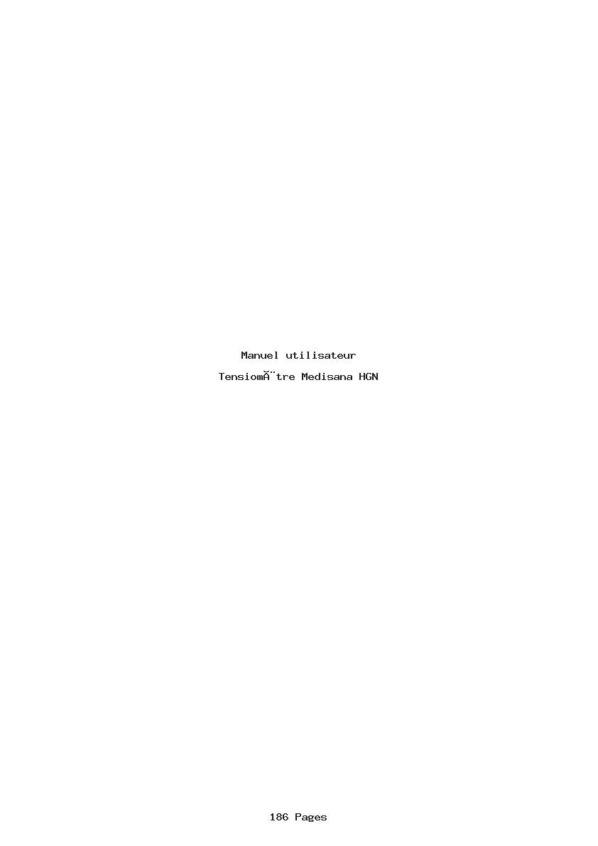 Page 1 de la notice Manuel utilisateur Medisana HGN