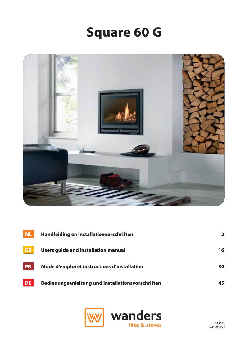 Page 1 de la notice Manuel utilisateur Wanders Square 60 G