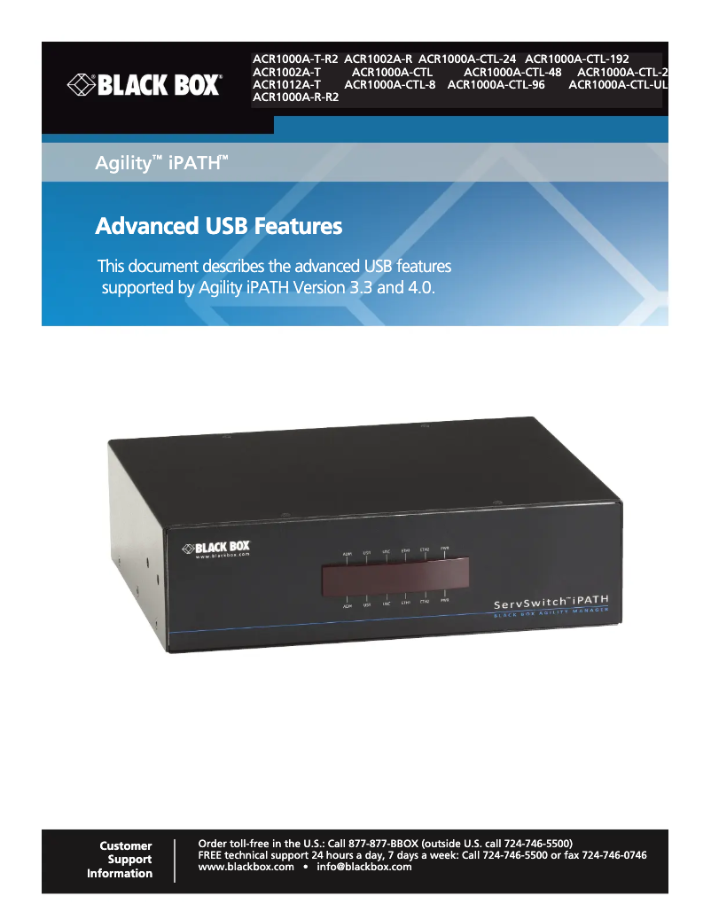 Page 1 de la notice Manuel utilisateur Black Box ACR1000A-R-R2