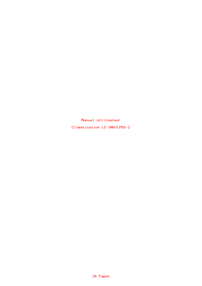 Page 1 de la notice Manuel utilisateur LG SN07LPBX-2