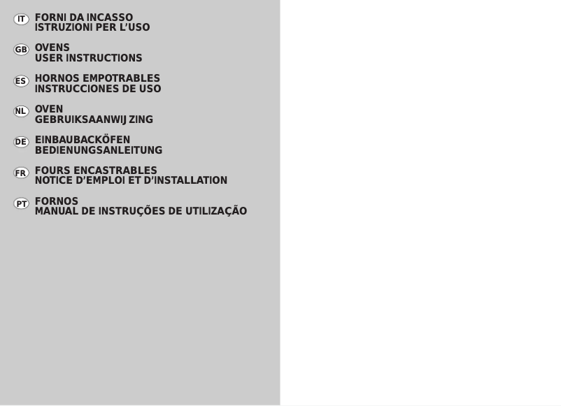 Page 1 de la notice Manuel utilisateur Candy FO FP 601 X