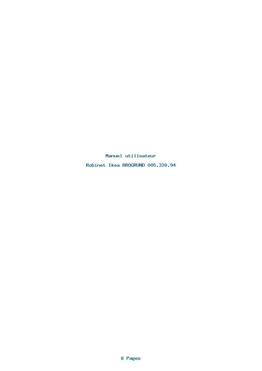Page 1 de la notice Manuel utilisateur Ikea BROGRUND 005.320.94