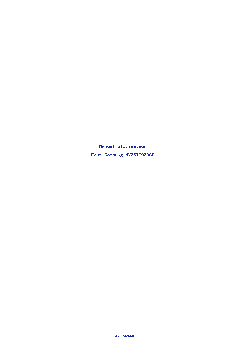 Page 1 de la notice Manuel utilisateur Samsung NV75T9979CD
