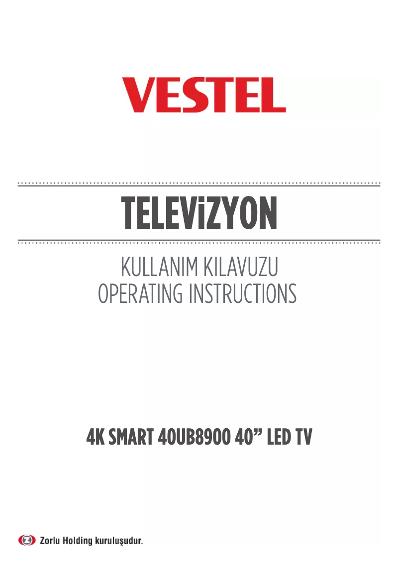 Page 1 de la notice Manuel utilisateur Vestel 40UB8900