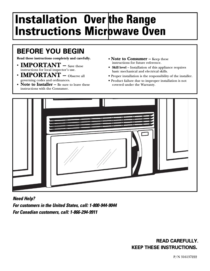 Page 1 de la notice Guide d'installation Frigidaire GLMV168CB