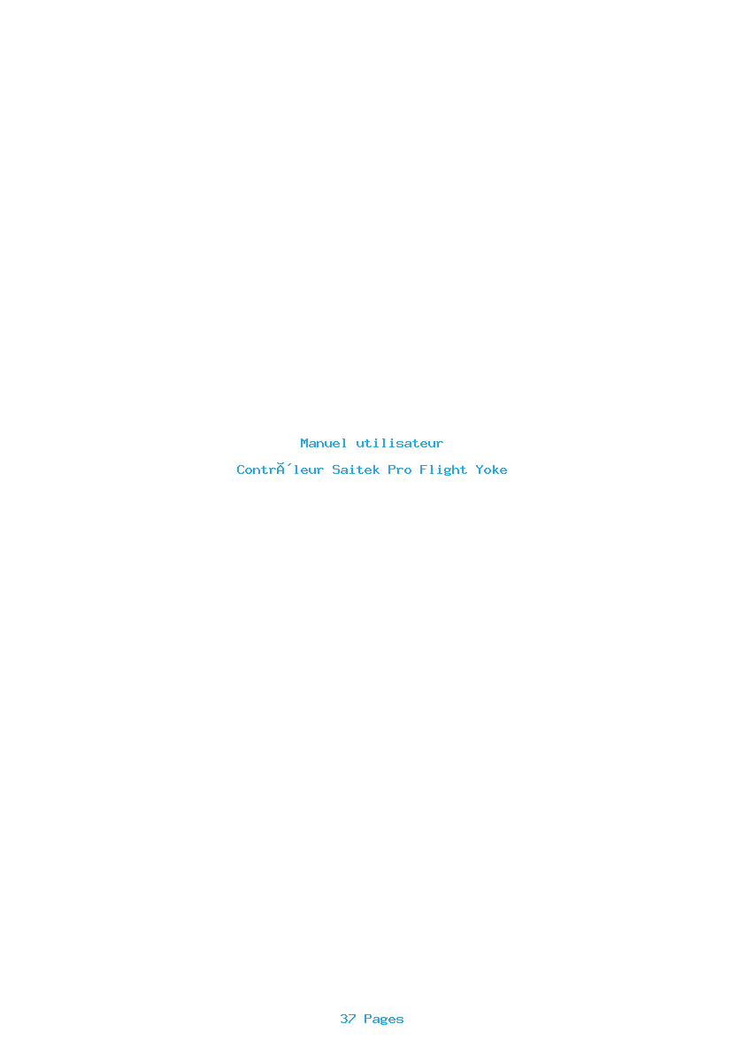Page 1 de la notice Manuel utilisateur Saitek Pro Flight Yoke
