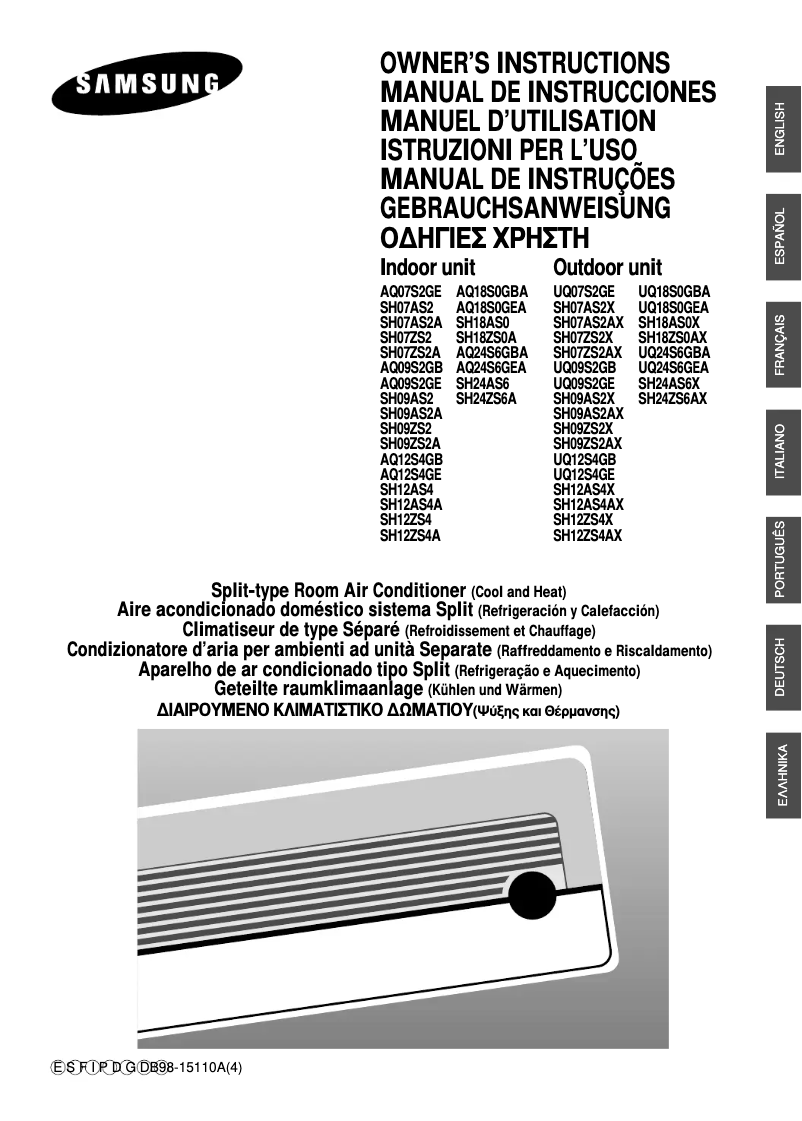 Page 1 de la notice Manuel utilisateur Samsung SH24AS6X