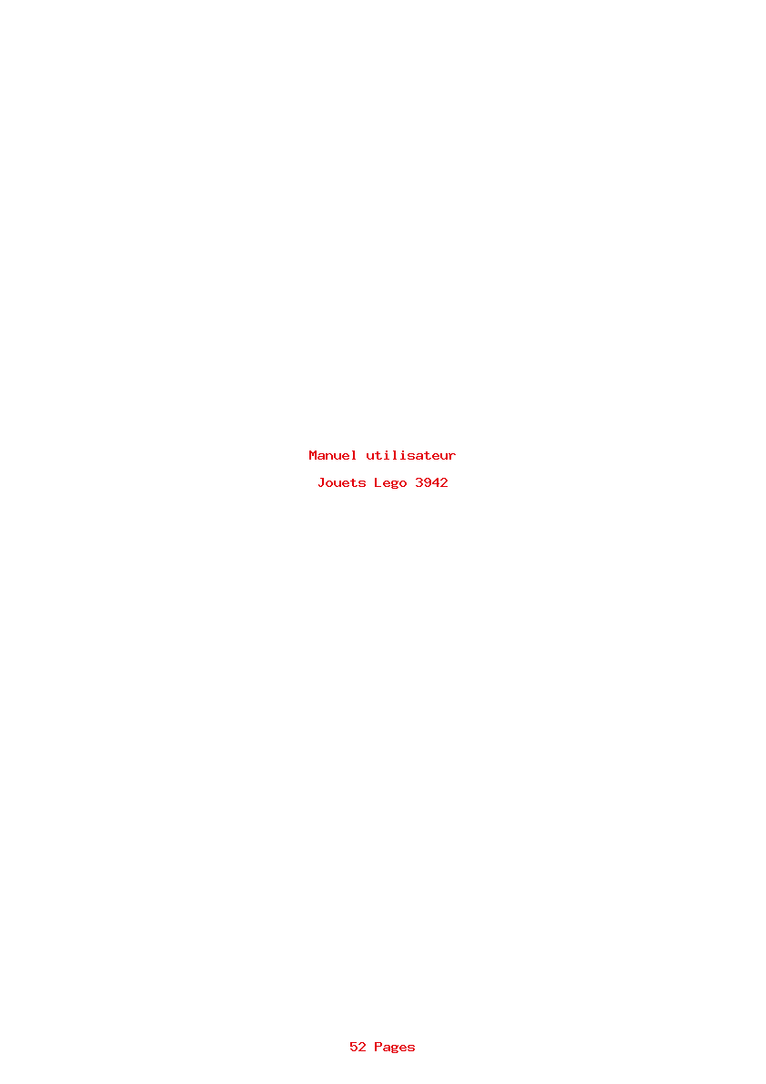 Page 1 de la notice Manuel utilisateur Lego 3942