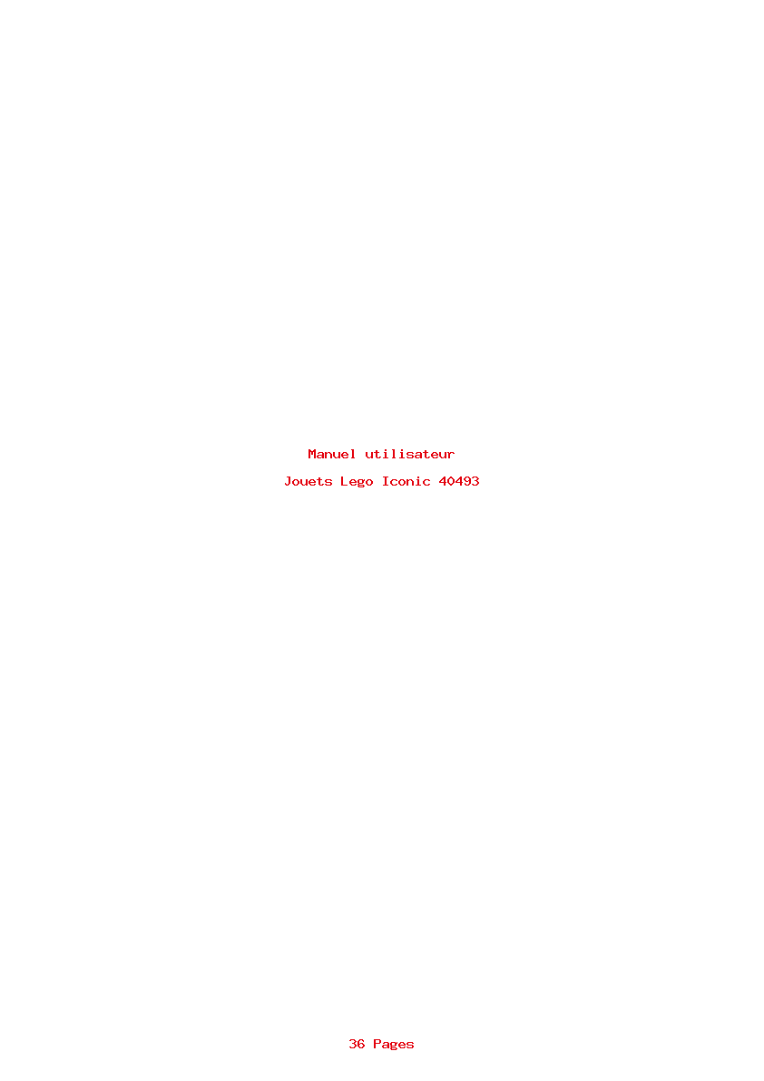 Page 1 de la notice Manuel utilisateur Lego Iconic 40493