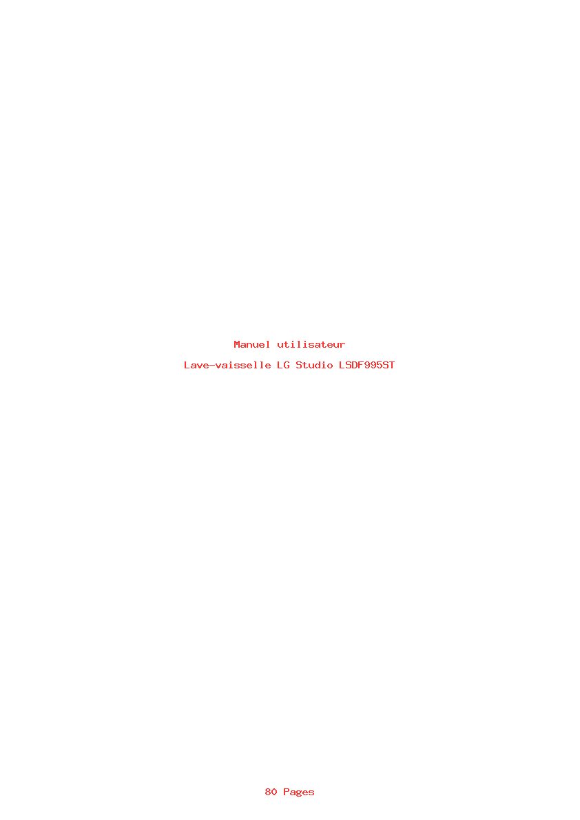 Page 1 de la notice Manuel utilisateur LG Studio LSDF995ST