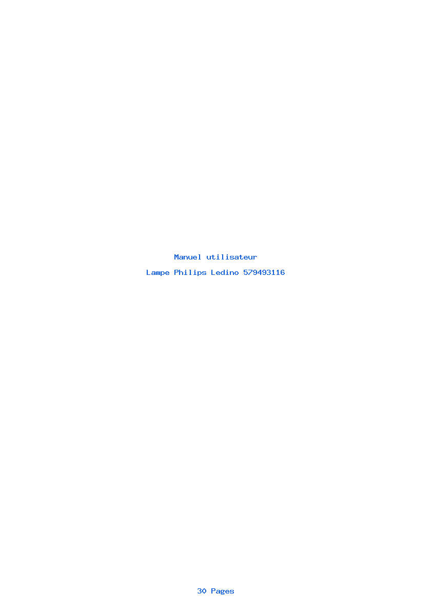 Page 1 de la notice Manuel utilisateur Philips Ledino 579493116