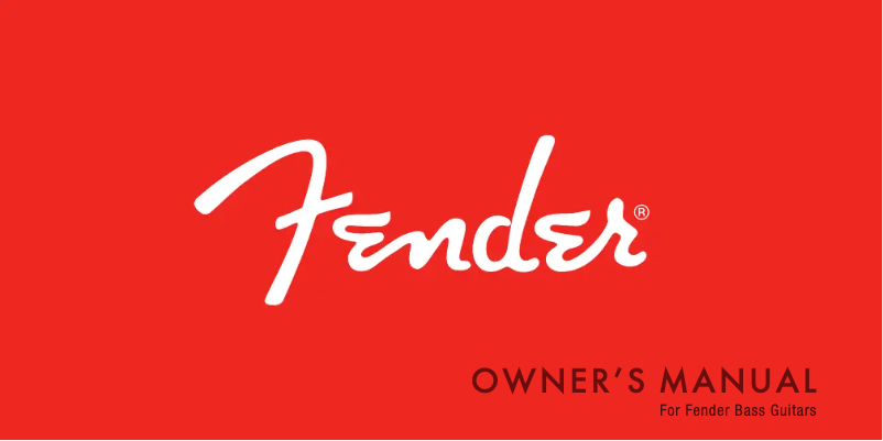 Page 1 of the manual User Manual Fender Jazz Bass