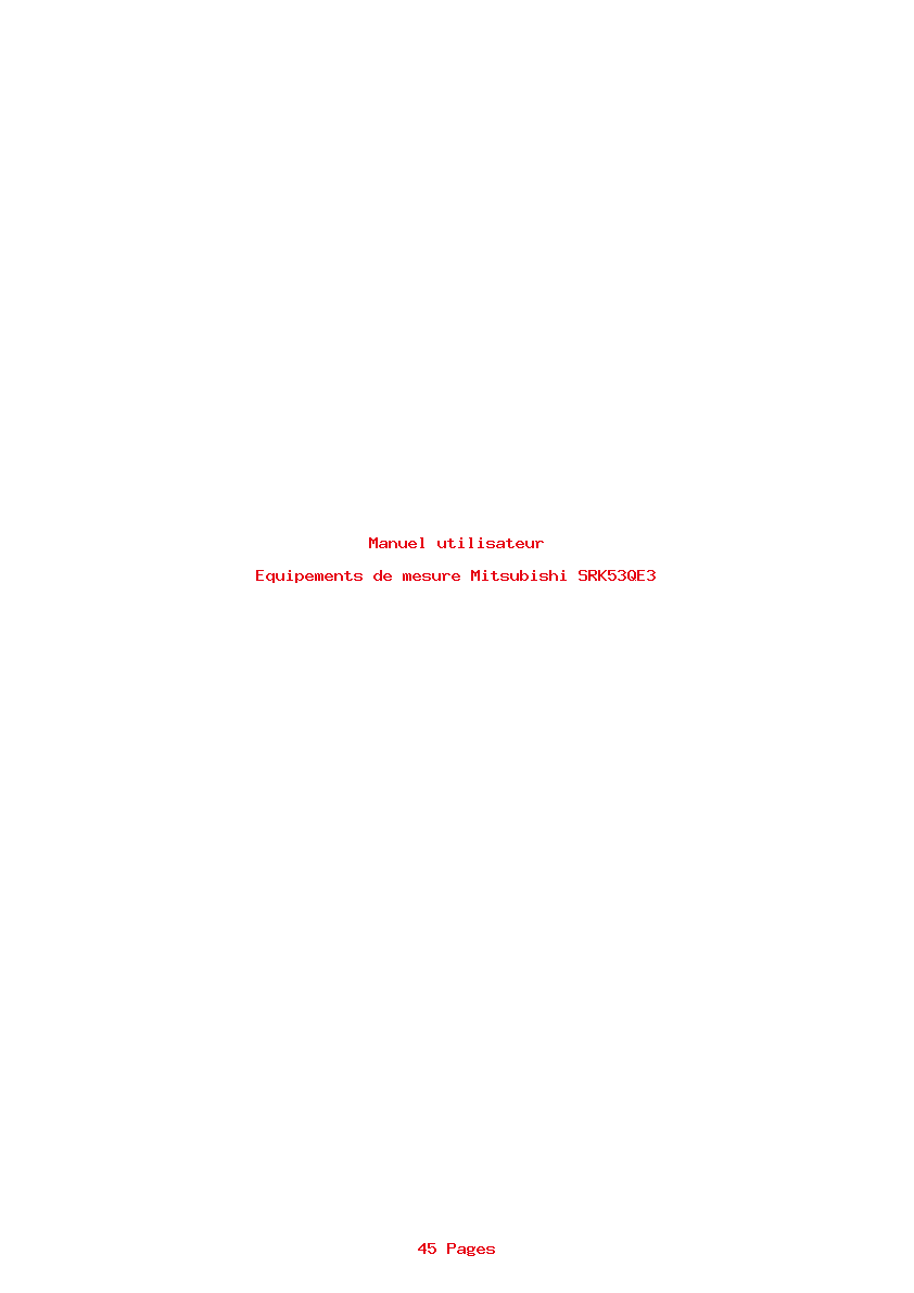 Page 1 de la notice Manuel utilisateur Mitsubishi SRK53QE3