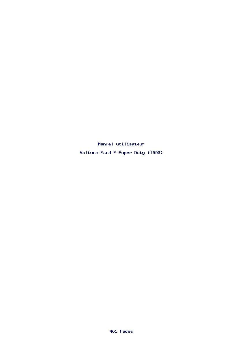 Page 1 de la notice Manuel utilisateur Ford F-Super Duty (1996)