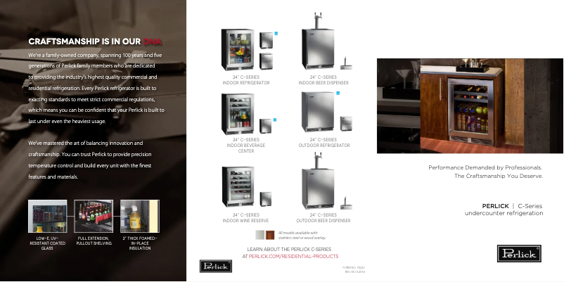 Page 1 de la notice Brochure Perlick HC24RB-4-4R