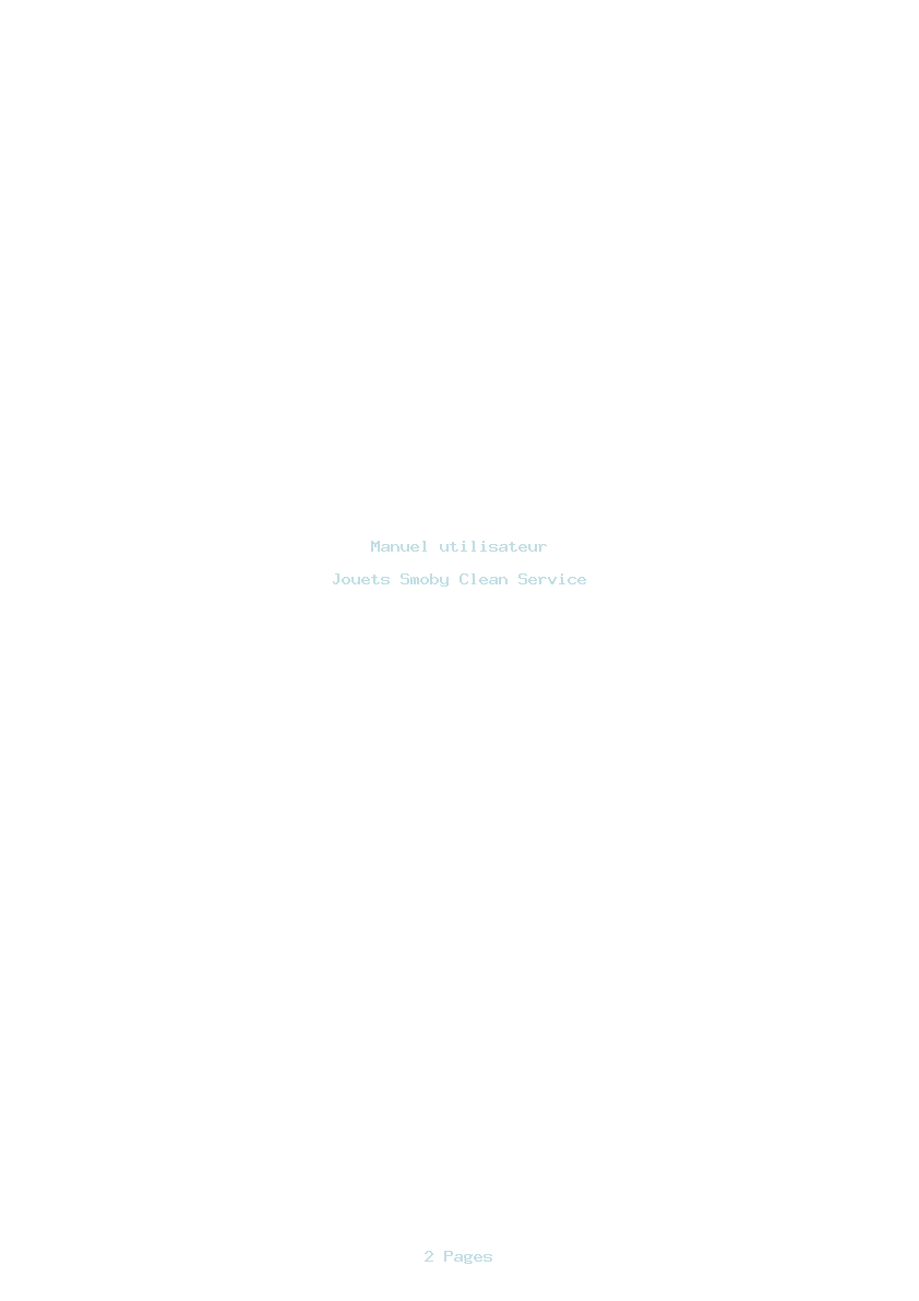 Page 1 de la notice Manuel utilisateur Smoby Clean Service