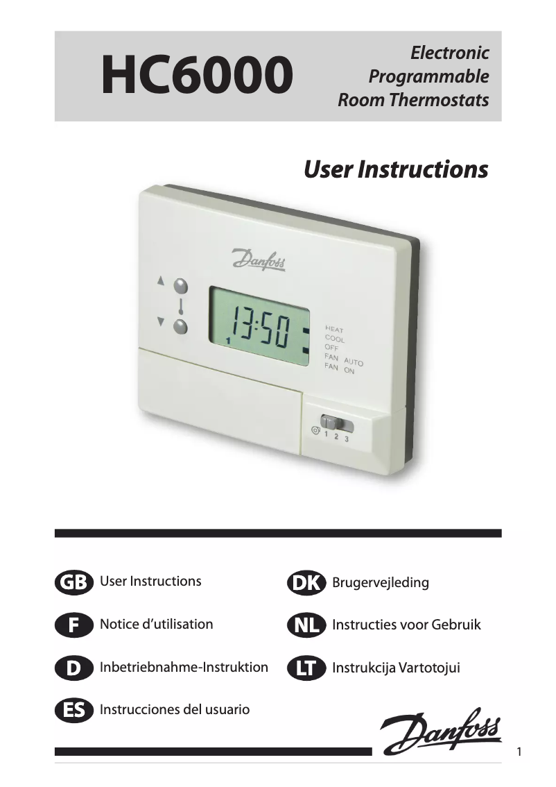 Page 1 of the manual User Manual Danfoss HC6000