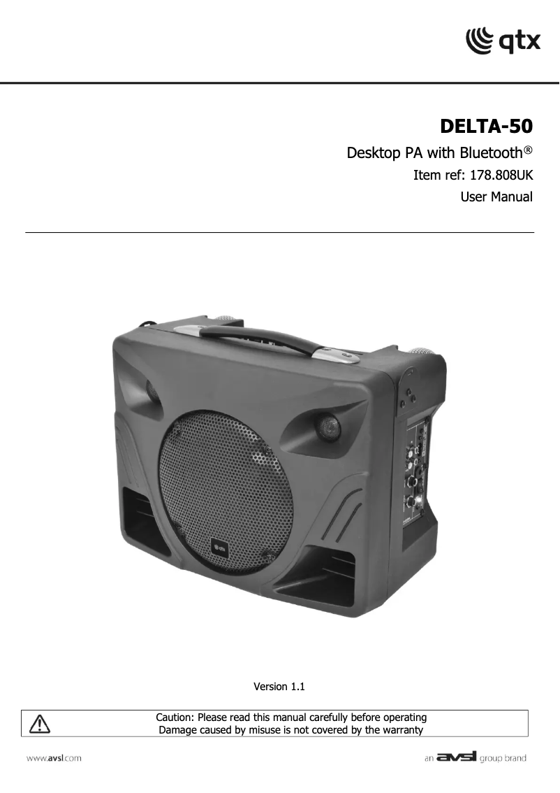 Page 1 de la notice Manuel utilisateur Qtx DELTA-50